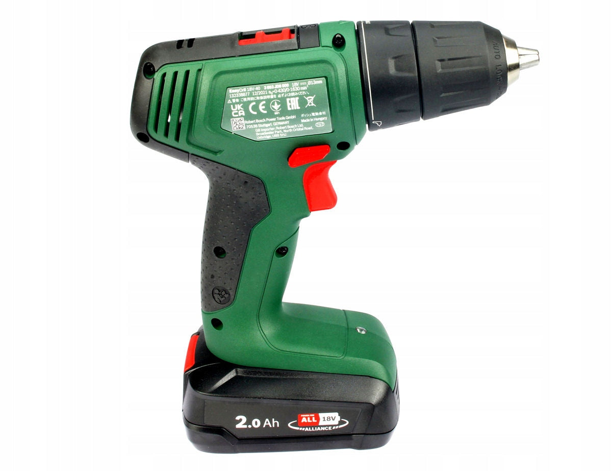 Screwdriver EasyDrill 18V-40 BOSCH 1x2,0Ah + SUITCASE Motor type brushed motor