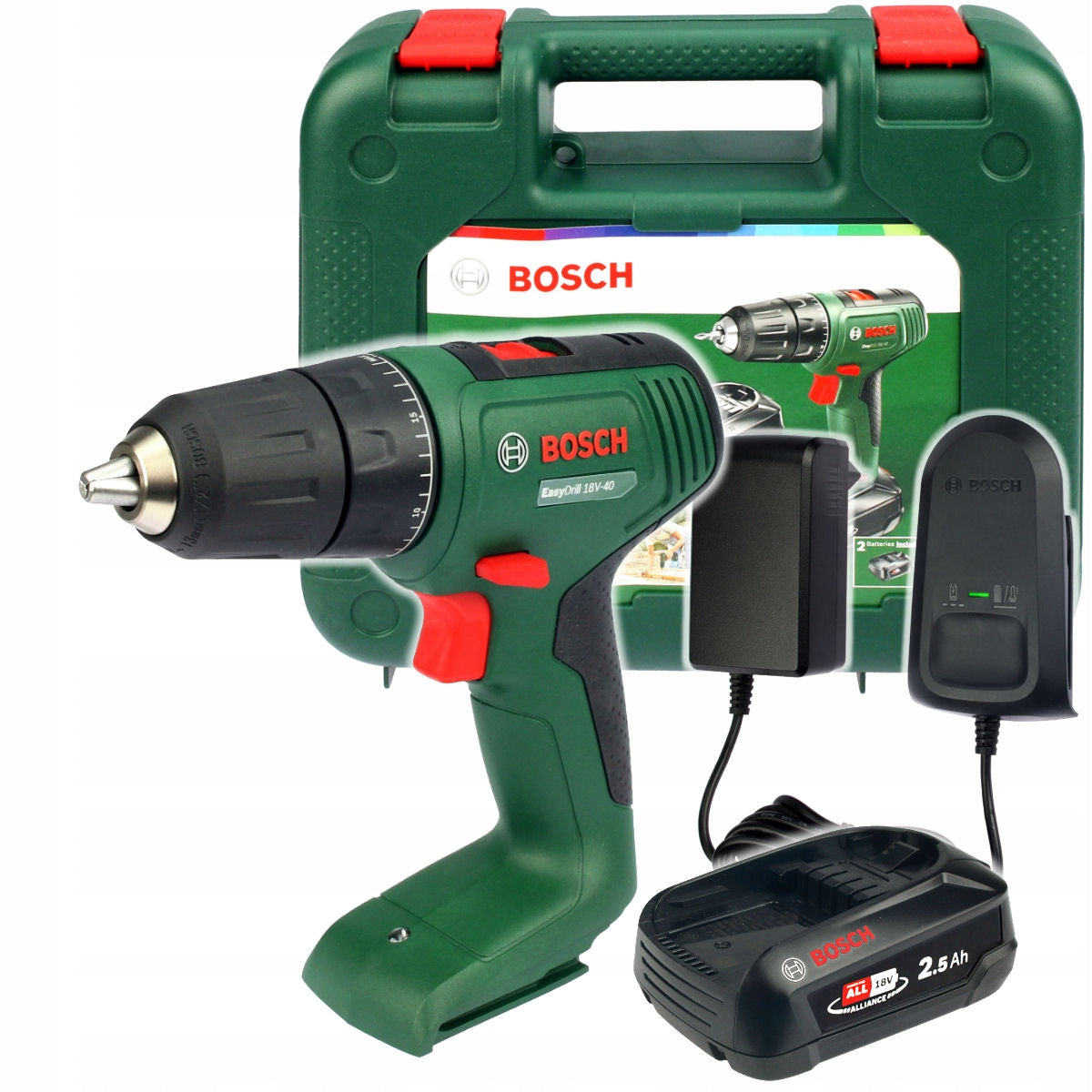 Screwdriver EasyDrill 18V-40 BOSCH 1x2,0Ah + SUITCASE