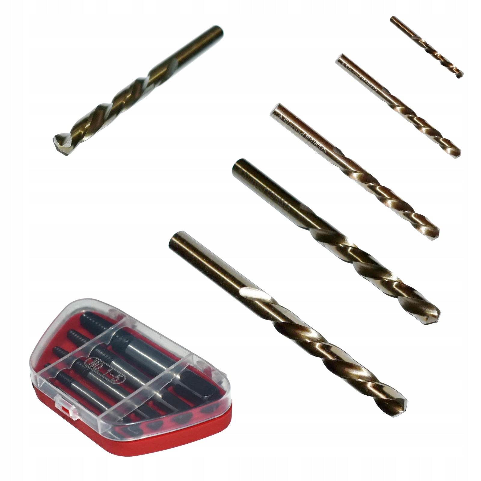 Screwdriver set M3-M18 + HSSCo 1,5-2-4-6-8-10 mm left-handed drill bits