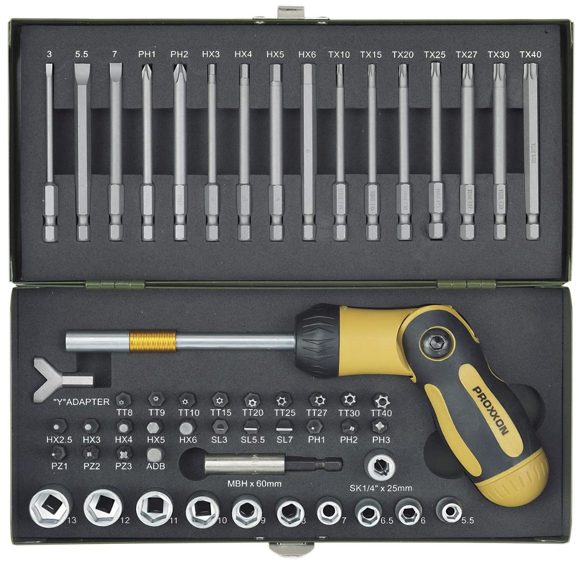 Screwdriver set with ratchet 54 pcs PROXXON 23 104 Brand Proxxon