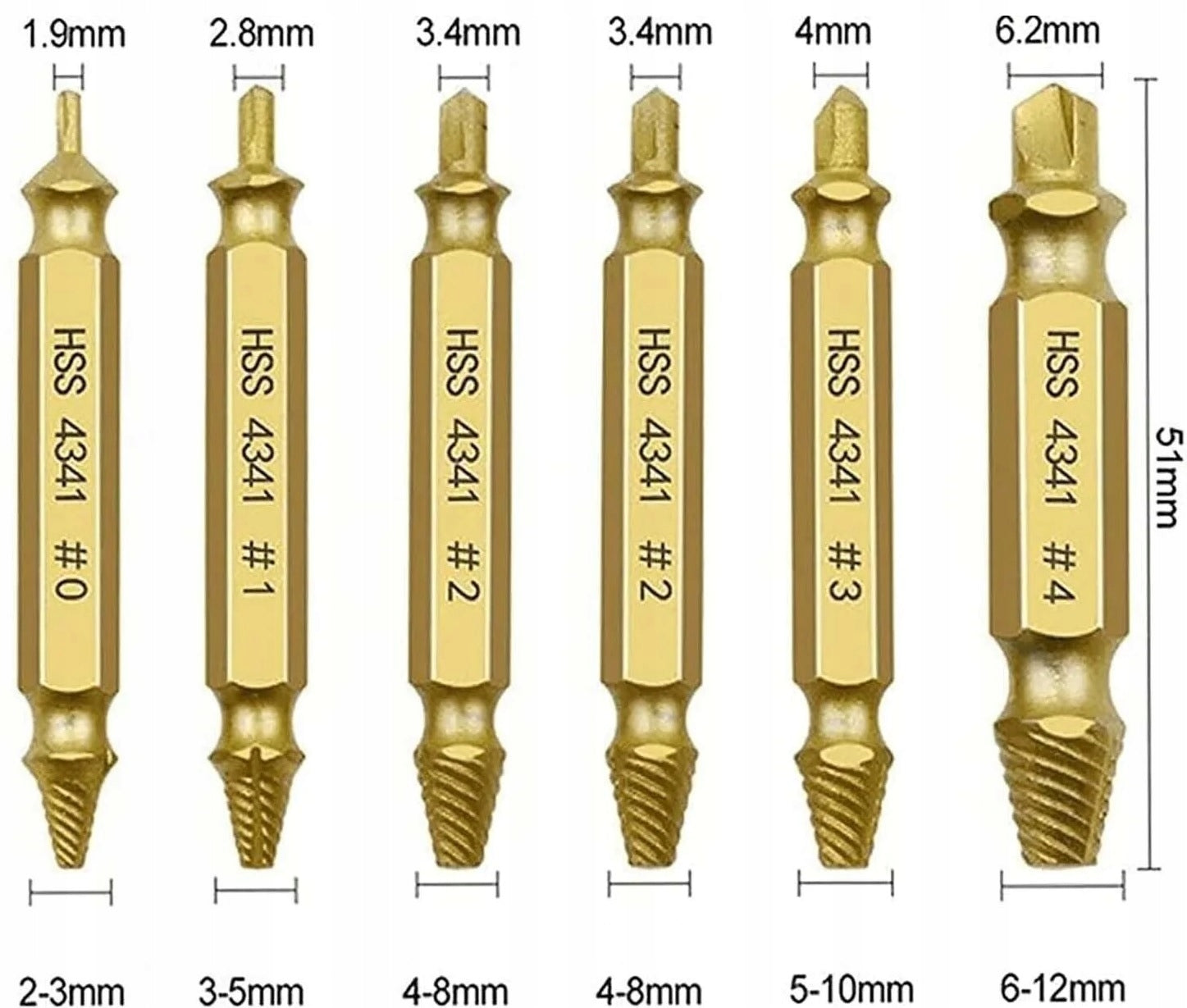 Screwdrivers for Broken Pin Screws Set of 6pcs SCREWS + Case Number of items in the set 6