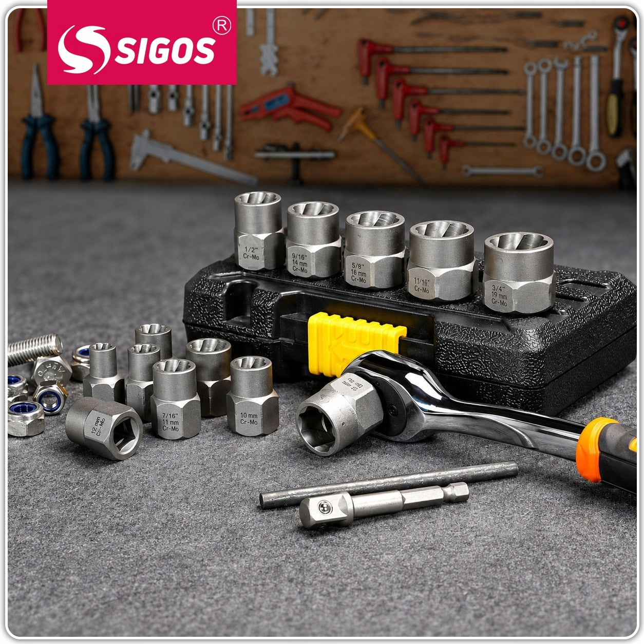 Screwdrivers for broken bolts and nuts impact caps 14 el professional Packaging status original