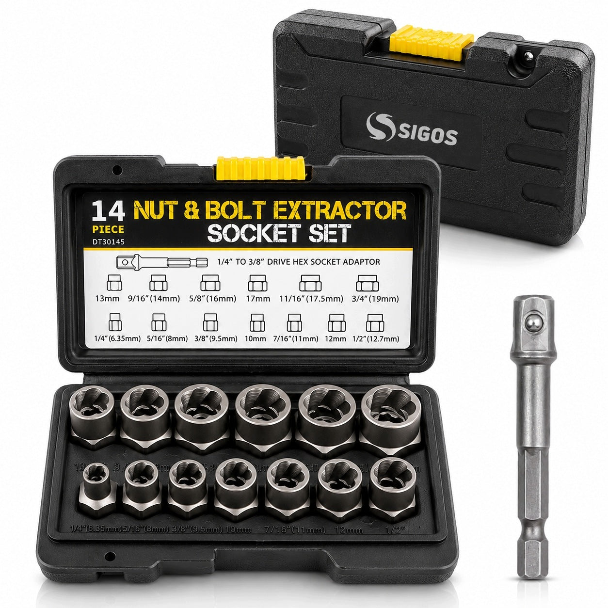 Screwdrivers for broken bolts and nuts impact caps 14 el professional