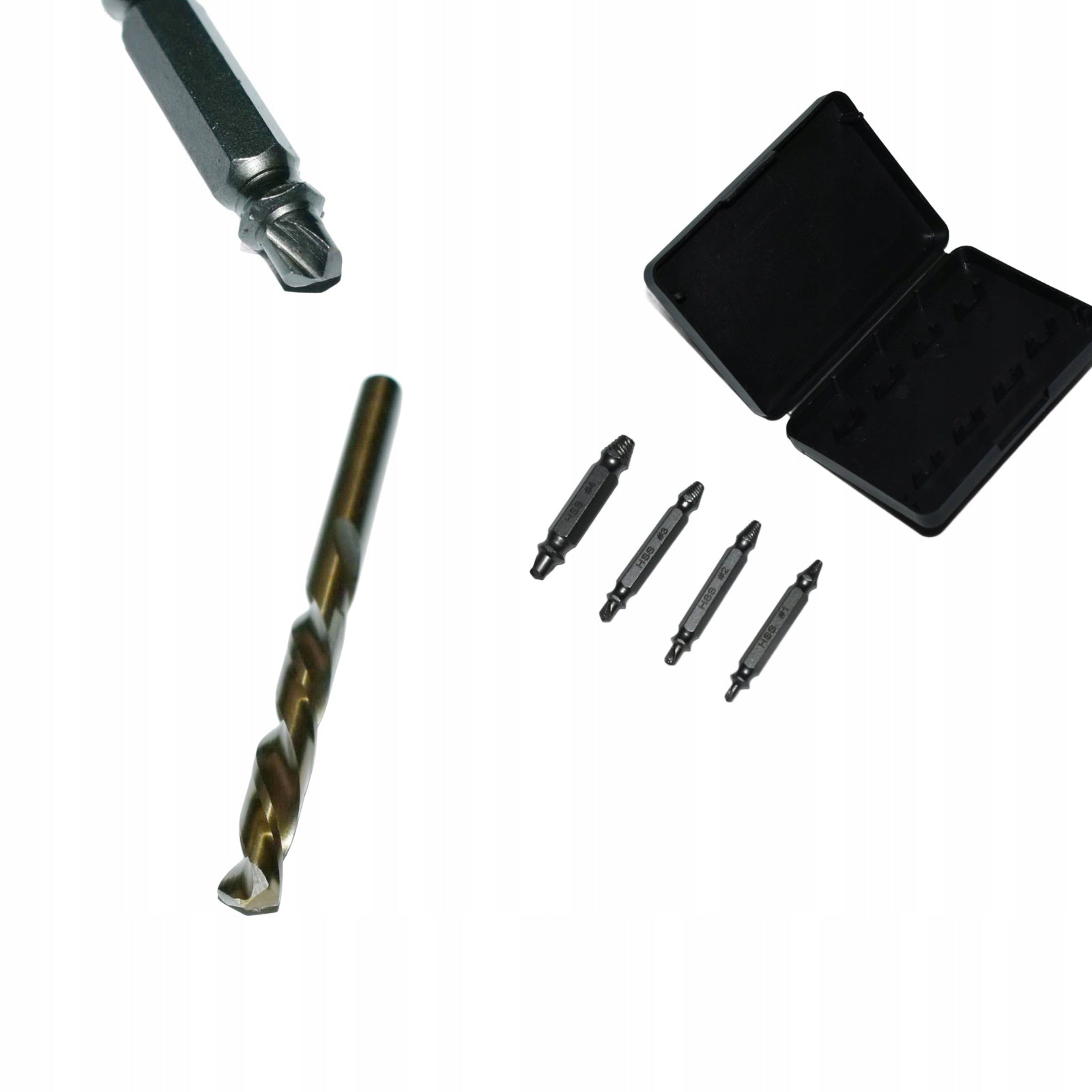 Screwdrivers for broken screws Bits. HSS + Drill bit left 2-3-4 mm HSSCo Manufacturer code 10102047