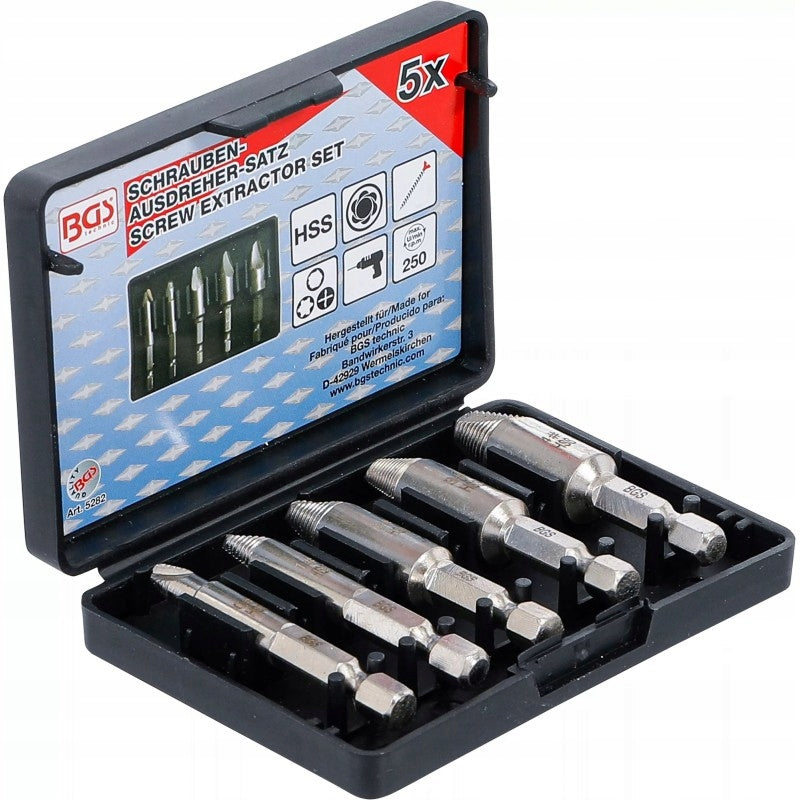 Screwdrivers for damaged screw heads 6-14mm 5 pcs BGS-Germany Manufacturer code 5282