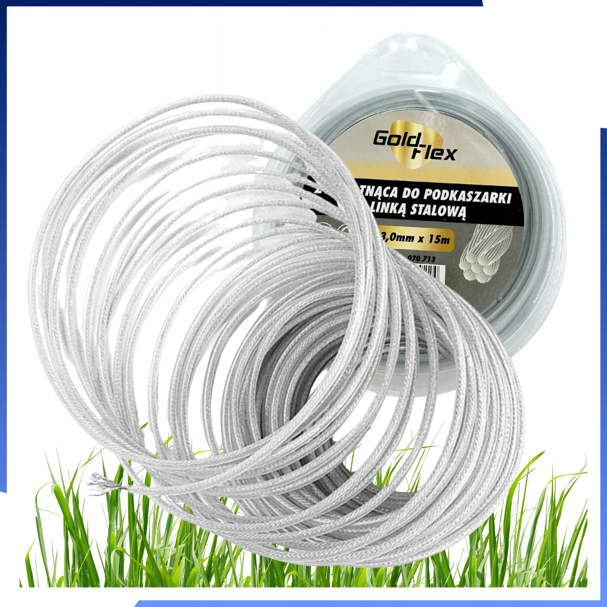 Scythe Cutting Line Trimmer With Steel Rope Reinforced 3.0 mm x 15m Packaging status original