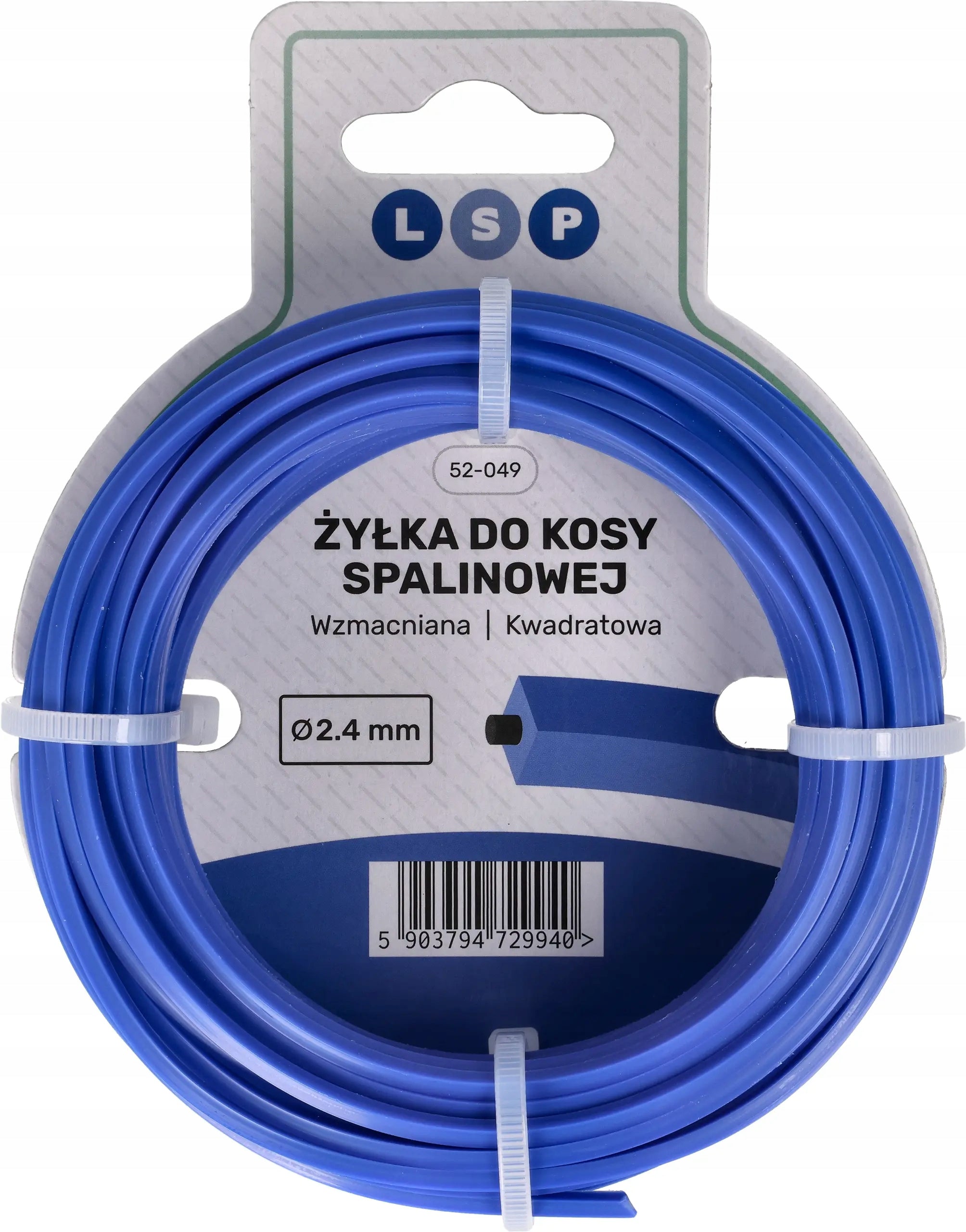 Scythe Fishing Line Cutting 15m 2.4mm Square Reinforced Core Reinforced Lawn Mower Manufacturer code 52-049