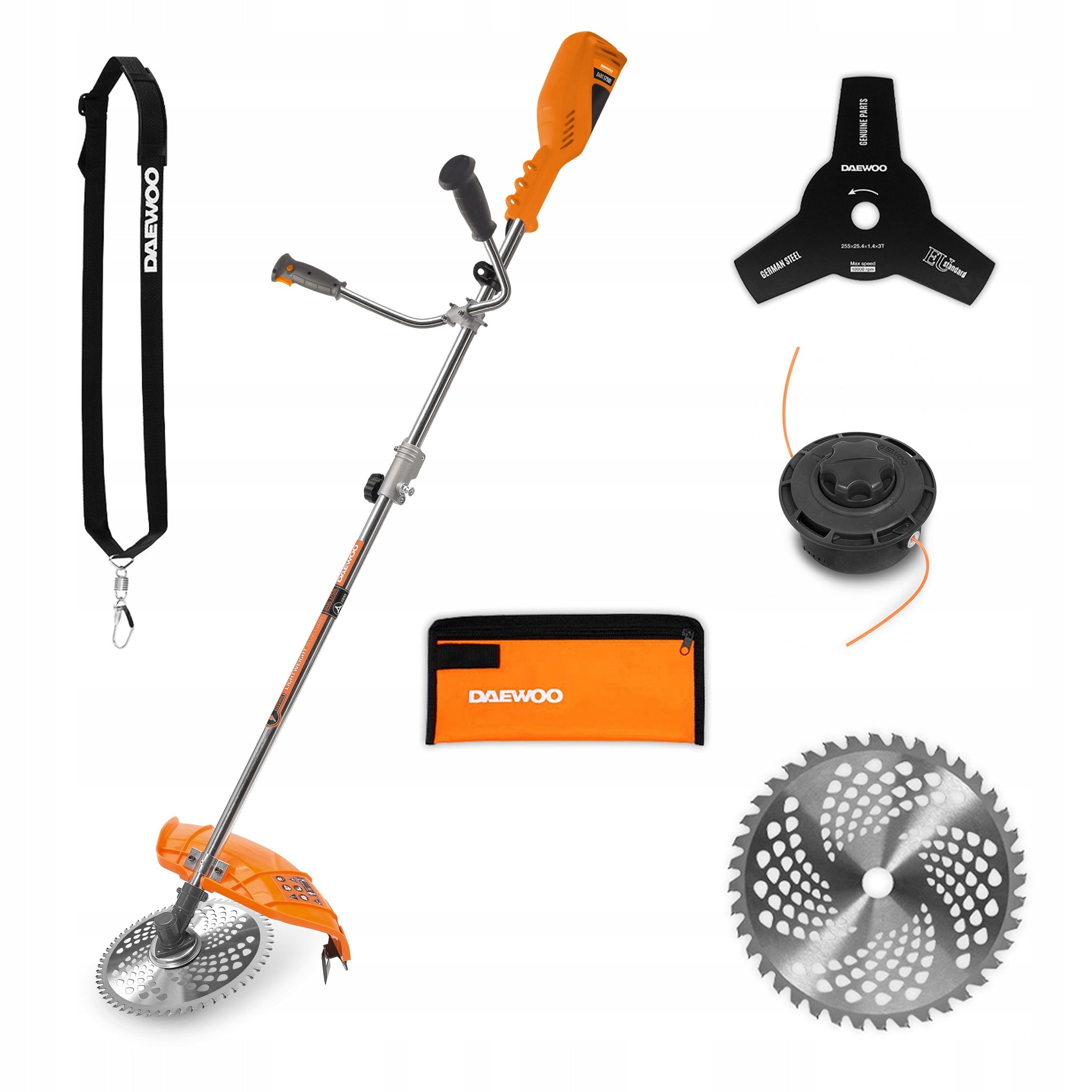 Scythe electric trimmer DAEWOO DABC 1750E Head Trident Knife Shield