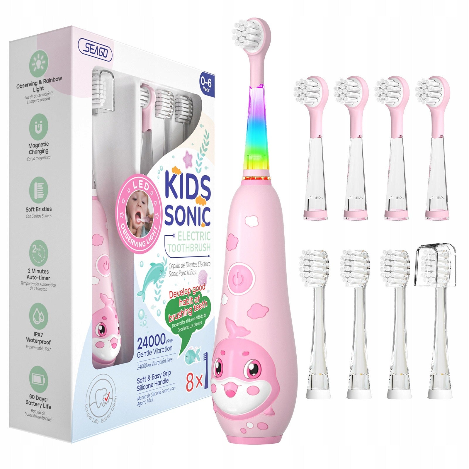 Seago Sonic toothbrush for children Wireless charging SG-2