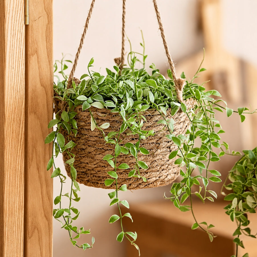 Seagrass Hanging Pot 1 Pcs Cover Basket Balcony Terrace Boho Brand no brand