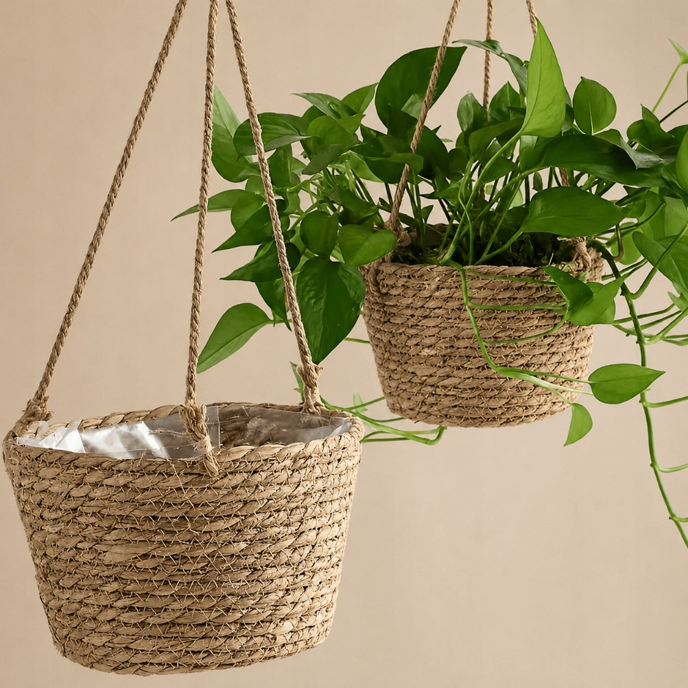 Seagrass Hanging Pot 1 Pcs Cover Basket Balcony Terrace Boho Manufacturer code DON-002