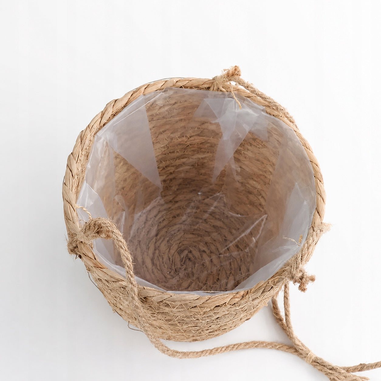 Seagrass Hanging Pot 1 Pcs Cover Basket Balcony Terrace Boho Maximum width 18 cm