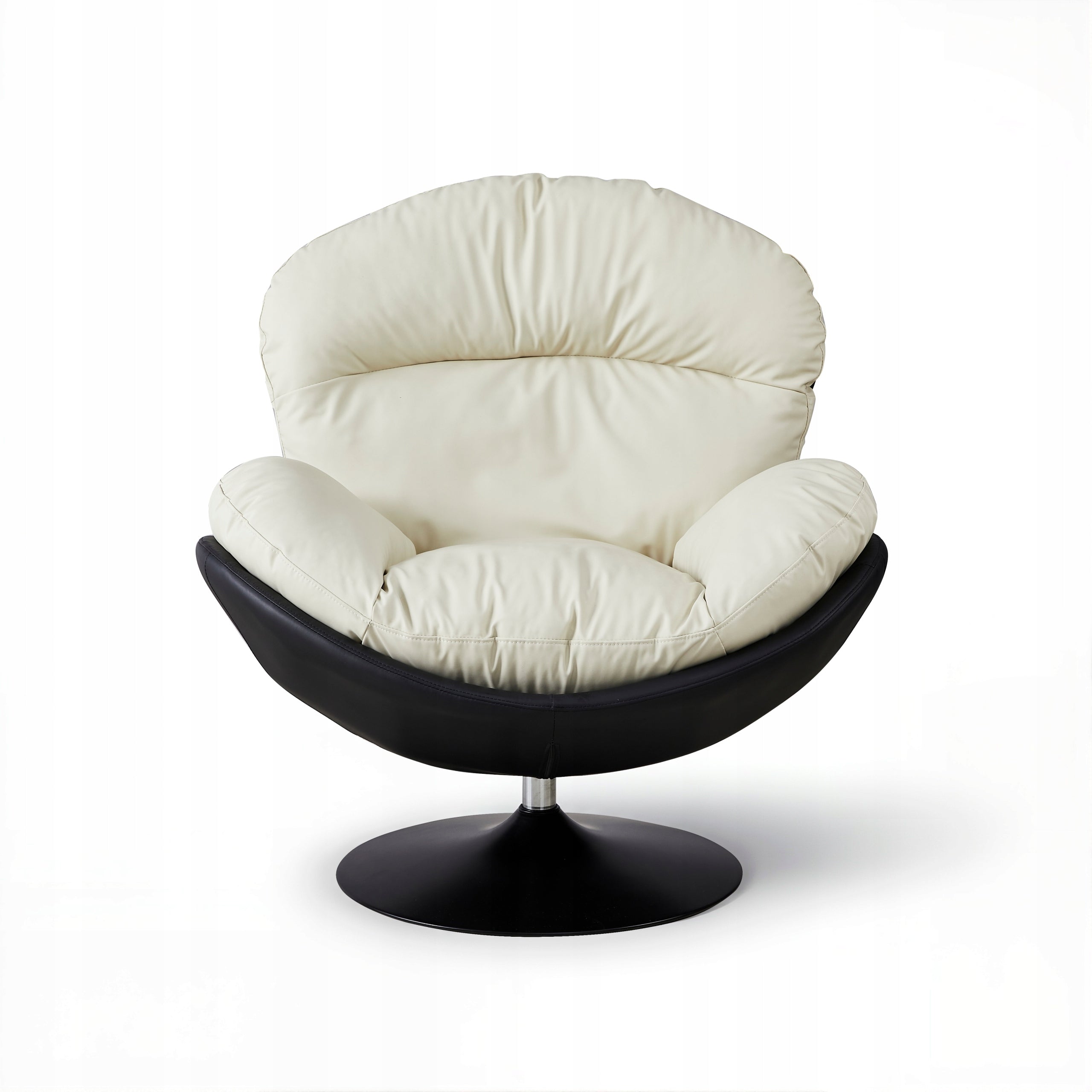 Seating Chair Swivel Eco Leather White Modern Legs Steel Painted Brand no brand