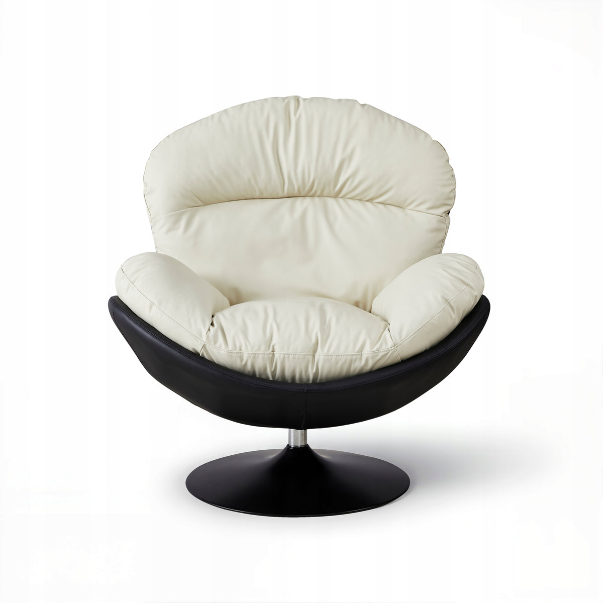 Seating Chair Swivel Eco Leather White Modern Legs Steel Painted Brand no brand