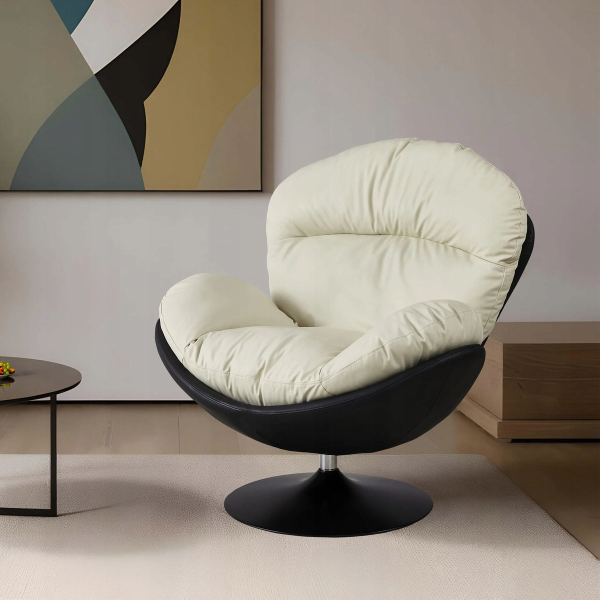 Seating Chair Swivel Eco Leather White Modern Legs Steel Painted Manufacturer code S-14