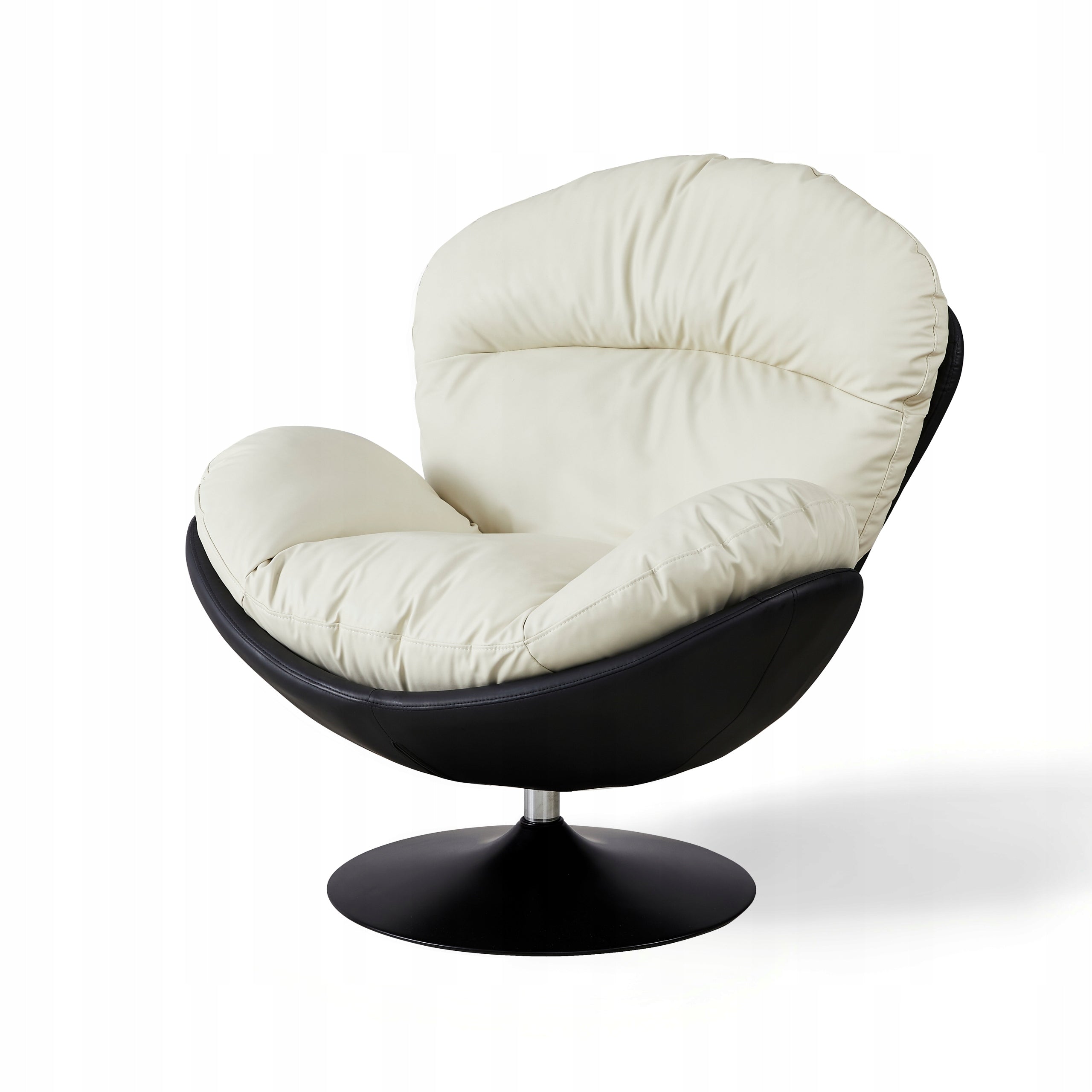Seating Chair Swivel Eco Leather White Modern Legs Steel Painted