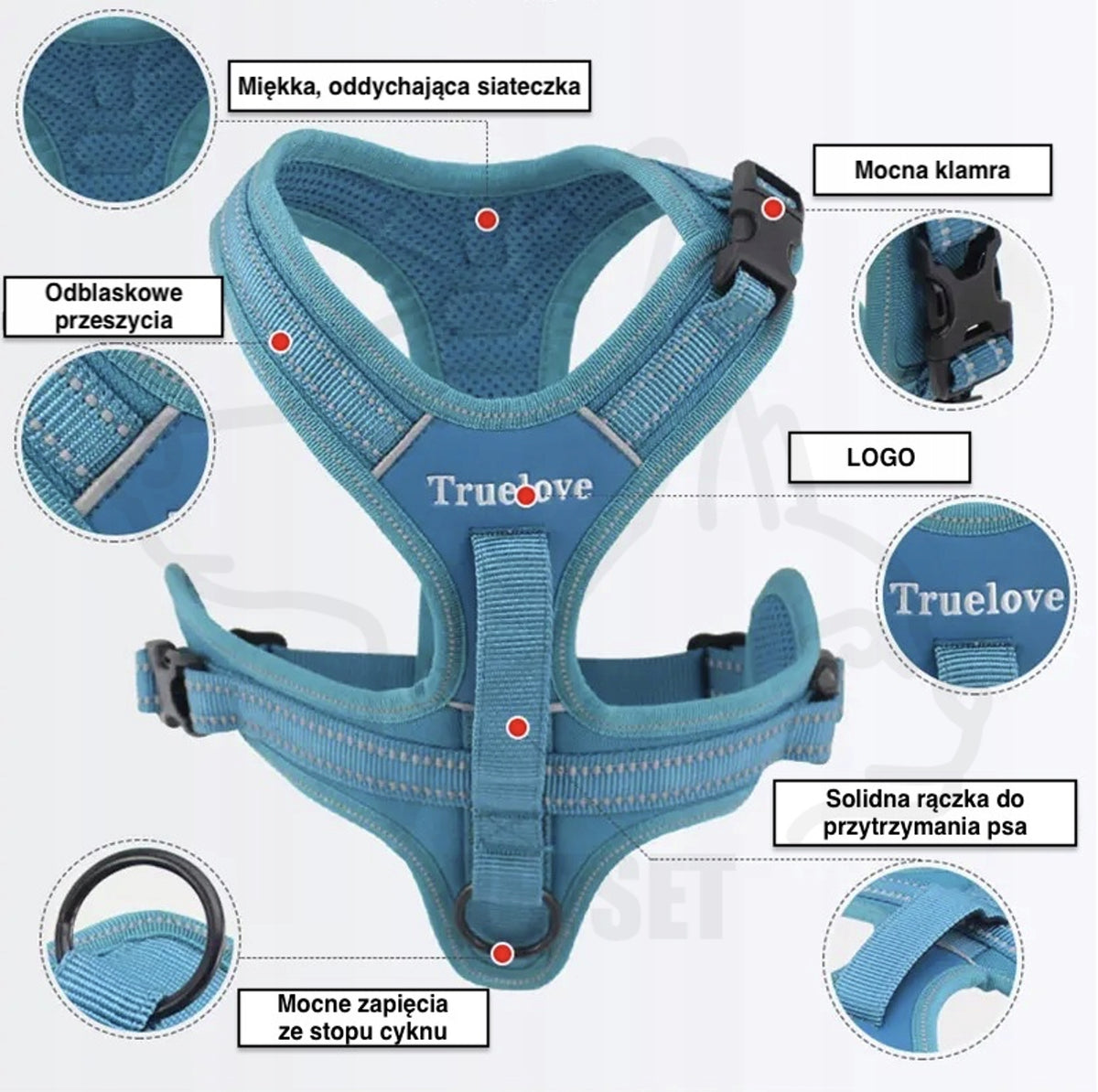 Security Truelove M dog training harness Manufacturer code TLH5551 róż M