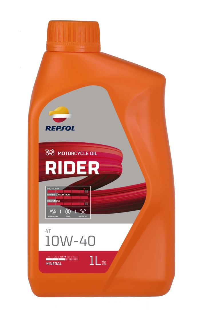 See description REPSOL ENGINE OIL 4T RIDER 10W40 10W-40 1L