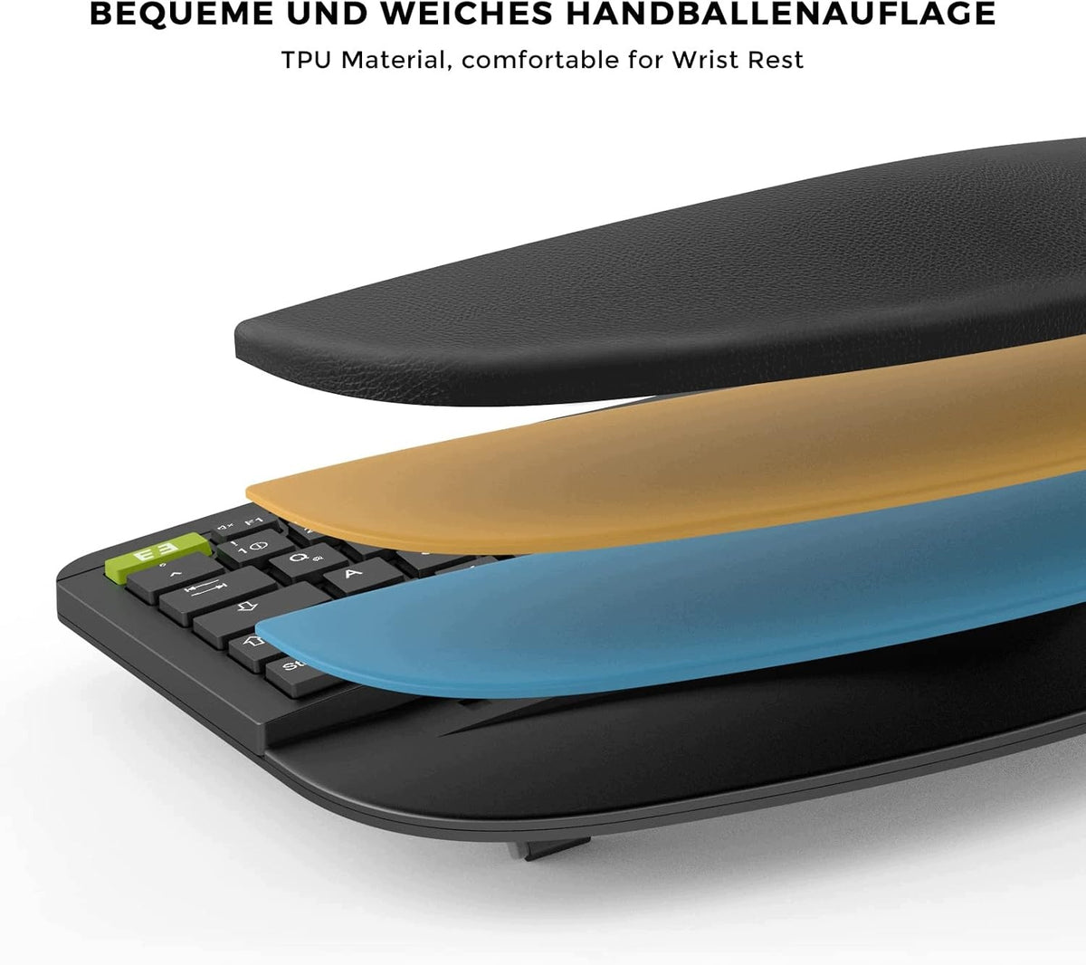 Seenda Ergonomic USB rechargeable wireless keyboard, QWERTZ Manufacturer code JP205G