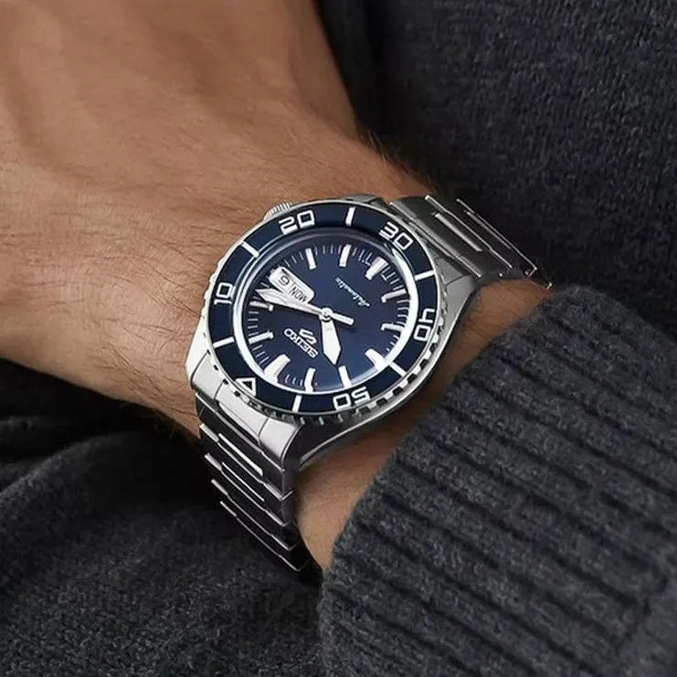 Seiko SRPK97K1 5 Sports Automatic Men's Watch with Blue Brand Seiko