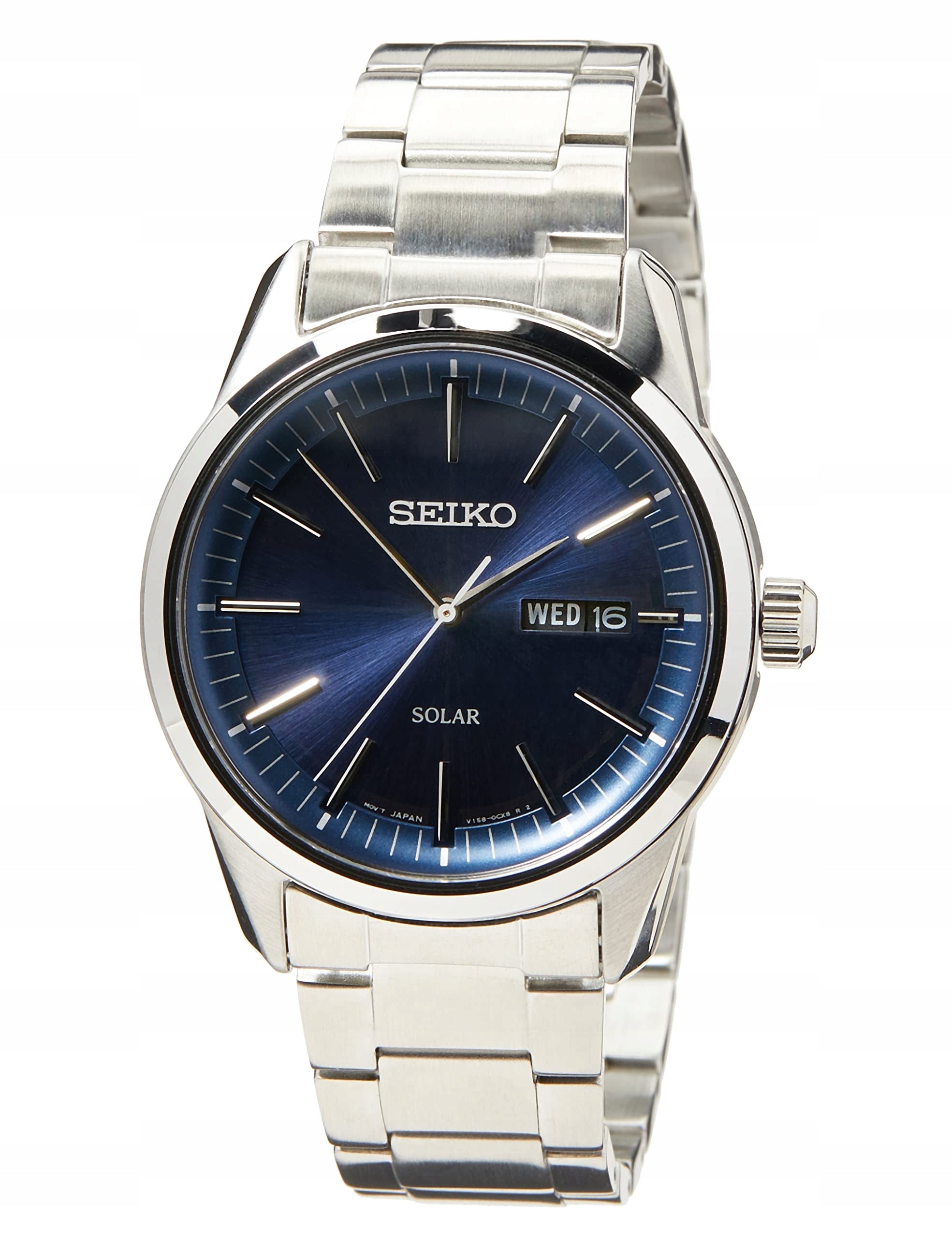 Seiko Solar Herren-Uhr Edelstahl mit Metallband
