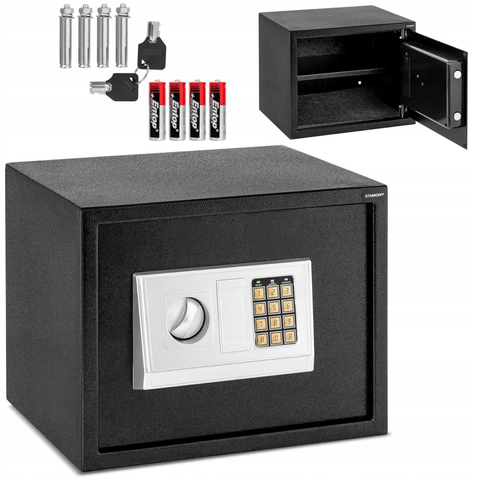 Elektronischer Heimtresor mit Code- und Schlüsselfach 