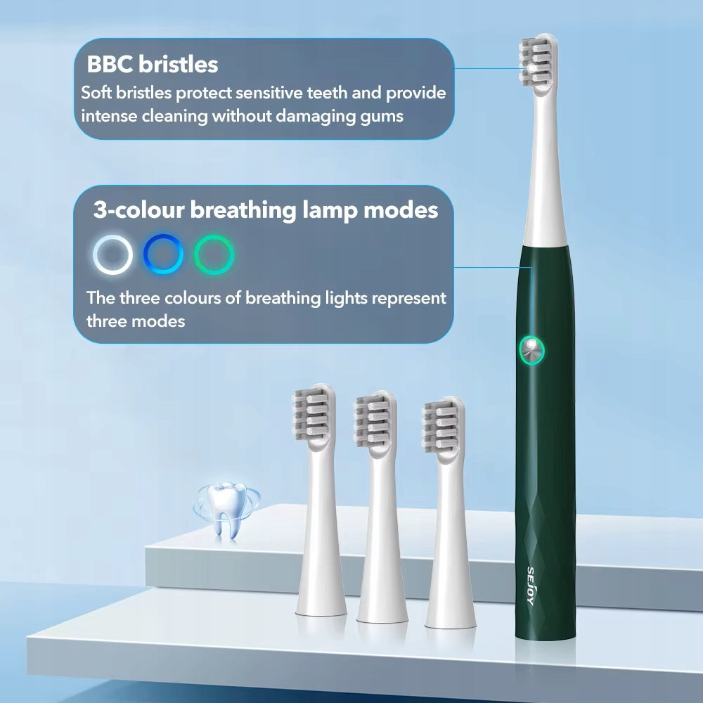 Sejoy Electric Toothbrush Ultrasonic Cleaning Green Manufacturer code T501