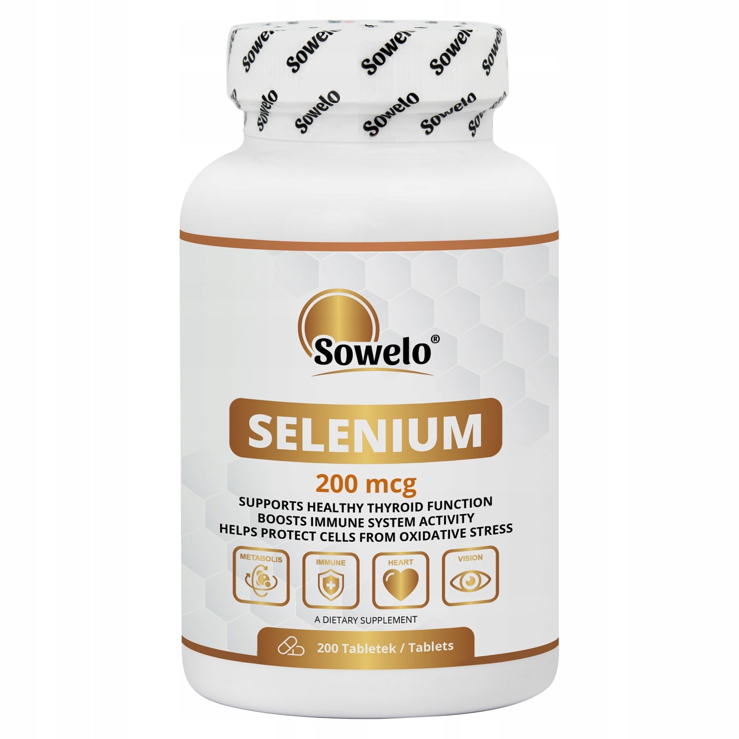 Selenium 200 mcg 200 Tablets – Immunity, Antioxidation, Thyroid – Sowelo
