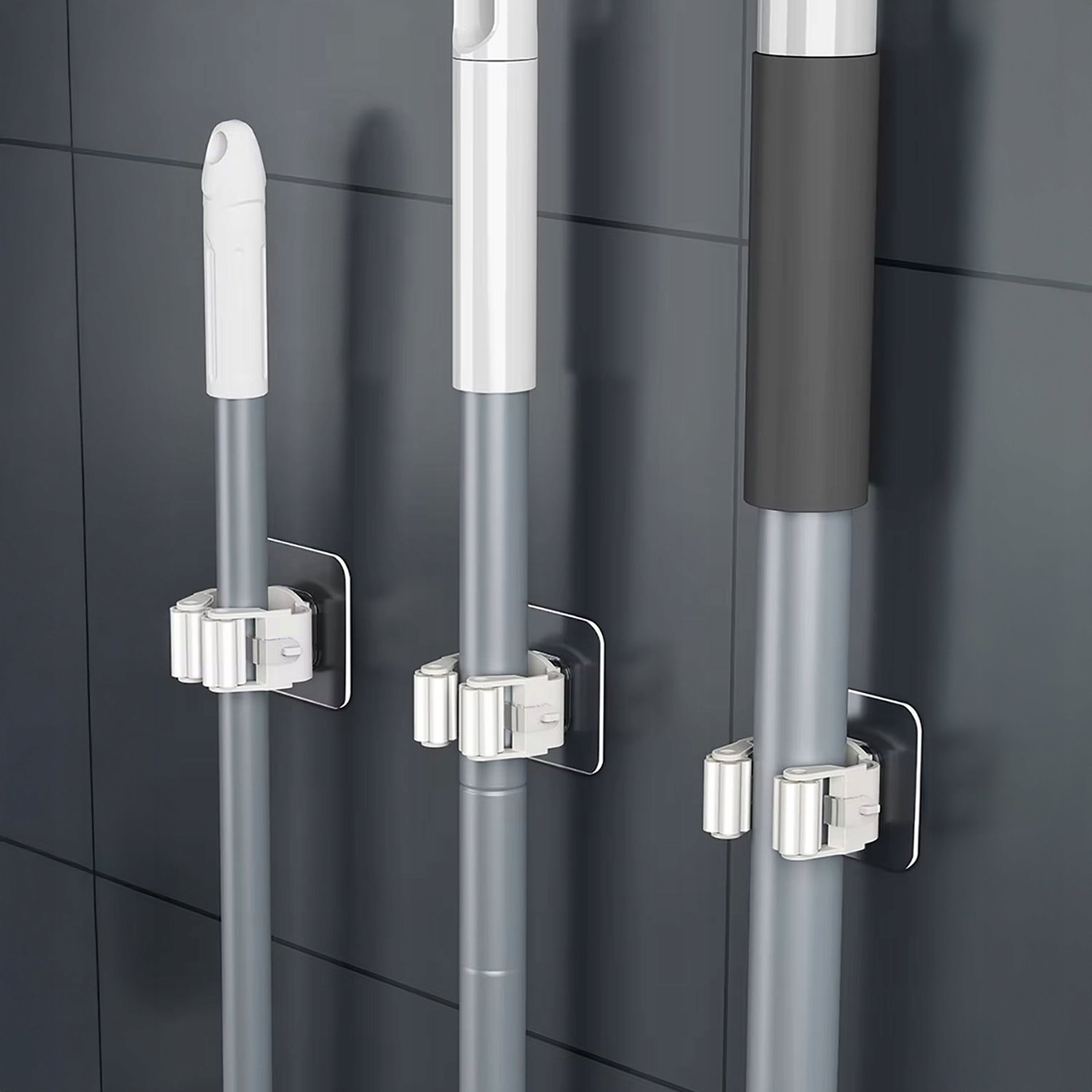 Self Adhesive Broom and Mop Holder Organizer Without Drilling Kind single handles