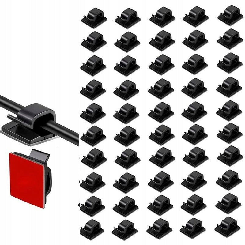 Self-Adhesive Clips for Cables and Ornaments 50 Pcs Strong Adhesive Without Drilling Packaging status original