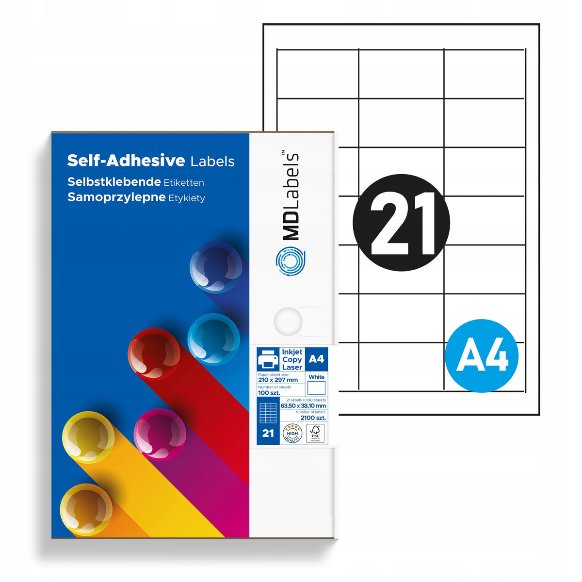 Self Adhesive Labels 63,5x38,1mm 100 ark AMAZON