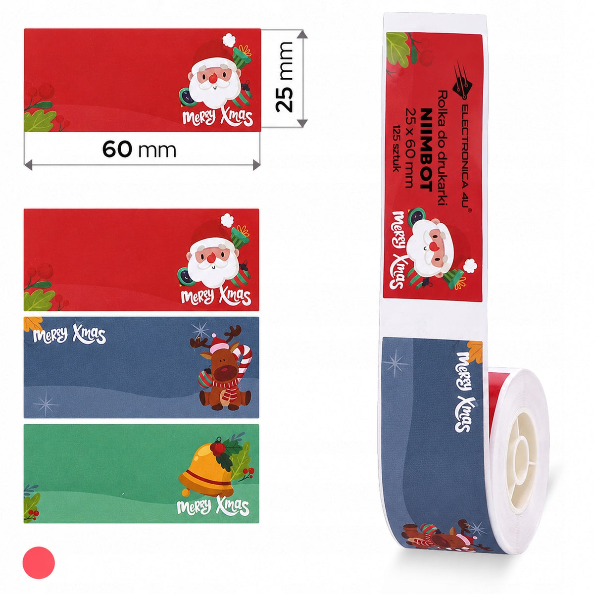 Self Adhesive Labels Christmas Stickers Niimbot D101 25x60