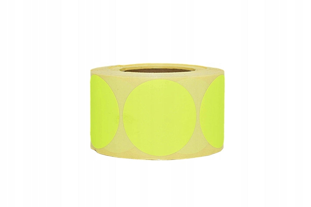Self Adhesive Labels ROUND 50mm Yellow Stickers 500pcs per Roll