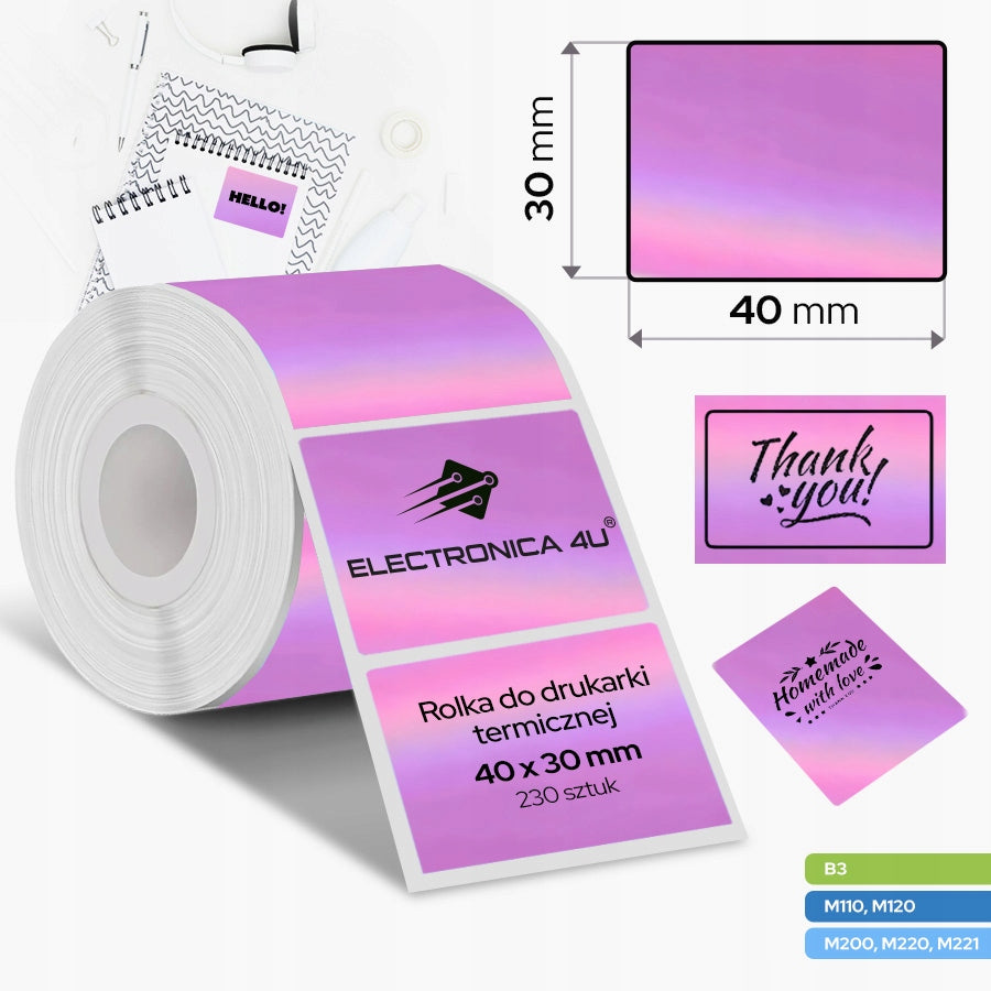 Self Adhesive Labels Replacement for B3 and Phomemo M110 M200 M220 M221 40x30