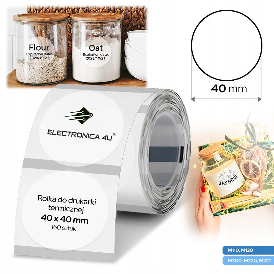 Self Adhesive Labels Replacement for Phomemo M110 M120 M200 M220 M221 40x40