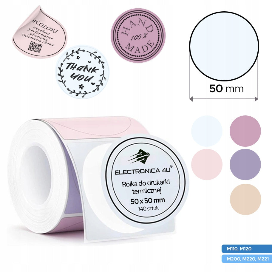 Self Adhesive Labels Replacement for Phomemo M110 M120 M200 M220 M221 50x50