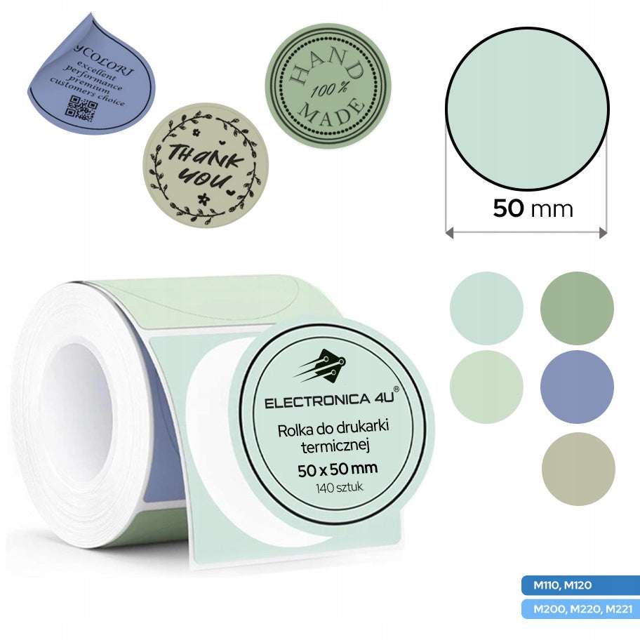 Self Adhesive Labels Replacement for Phomemo M110 M120 M200 M220 M221 50x50