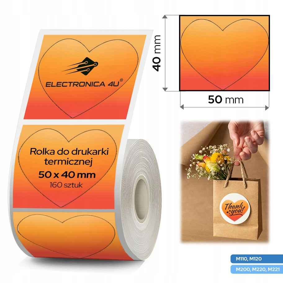 Self Adhesive Labels Replacement for Phomemo M110 M200 M220 M221 50x40
