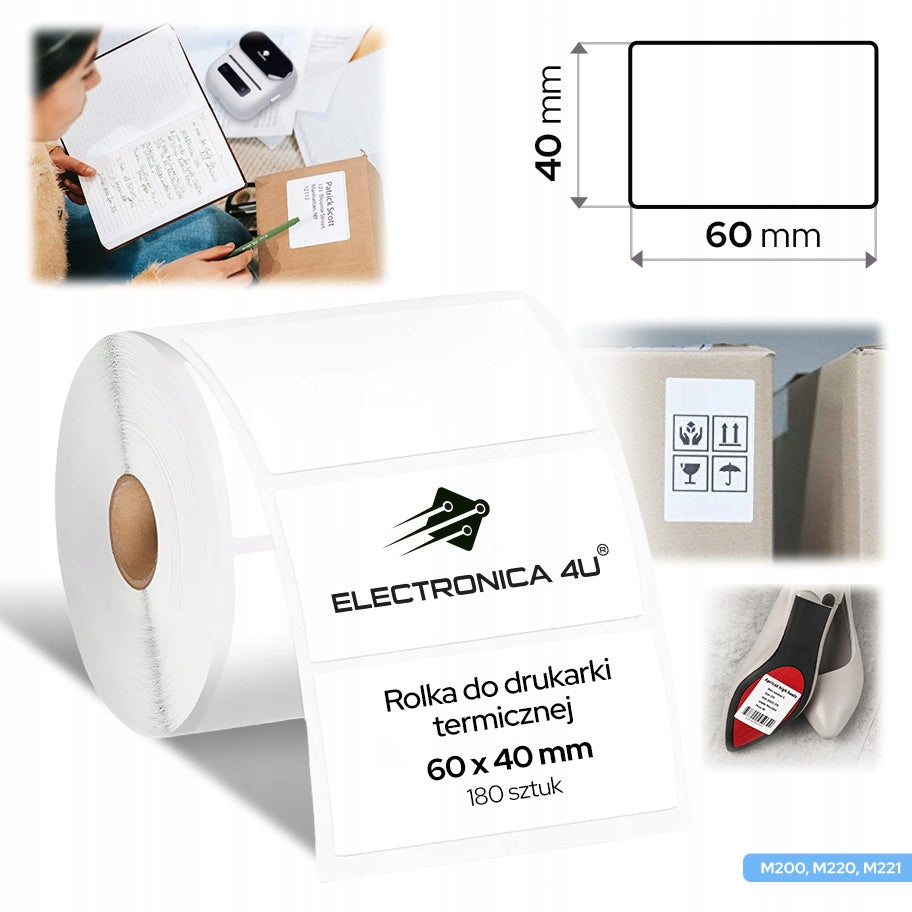 Self Adhesive Labels Replacement for Phomemo M200 M220 M221 60x40
