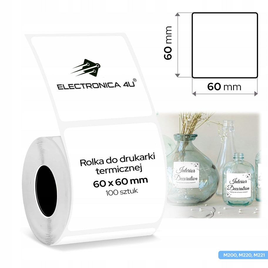 Self Adhesive Labels Replacement for Phomemo M200 M220 M221 60x60