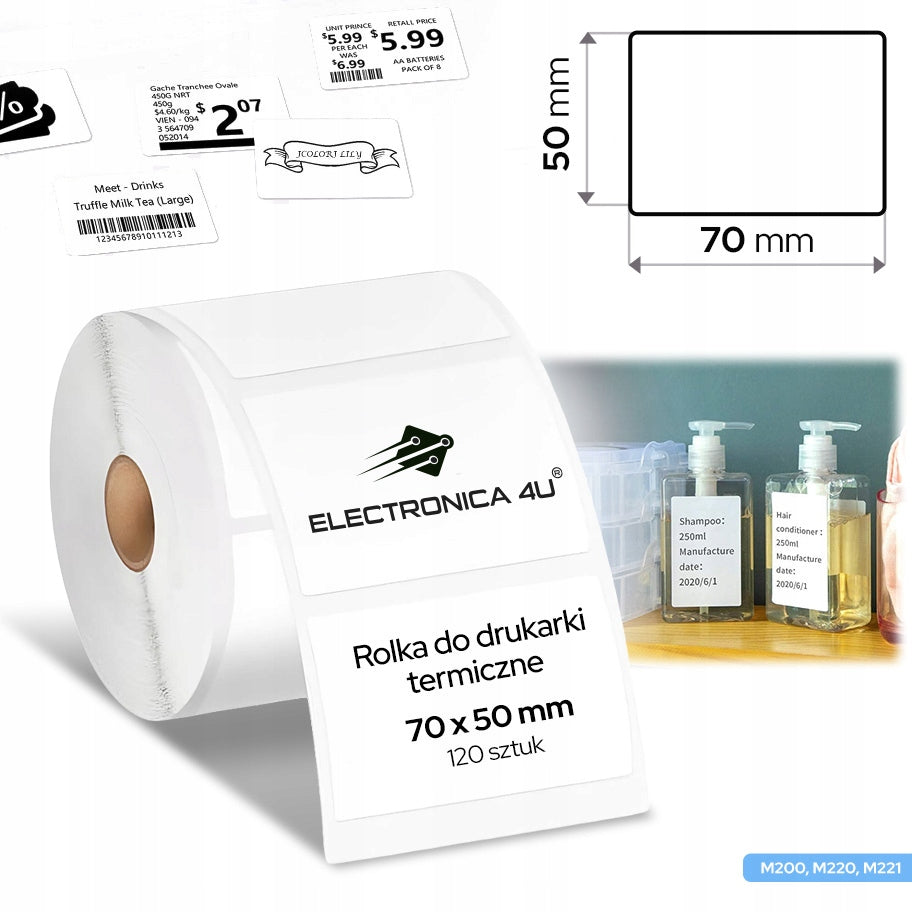 Self Adhesive Labels Replacement for Phomemo M200 M220 M221 70x50 Printer