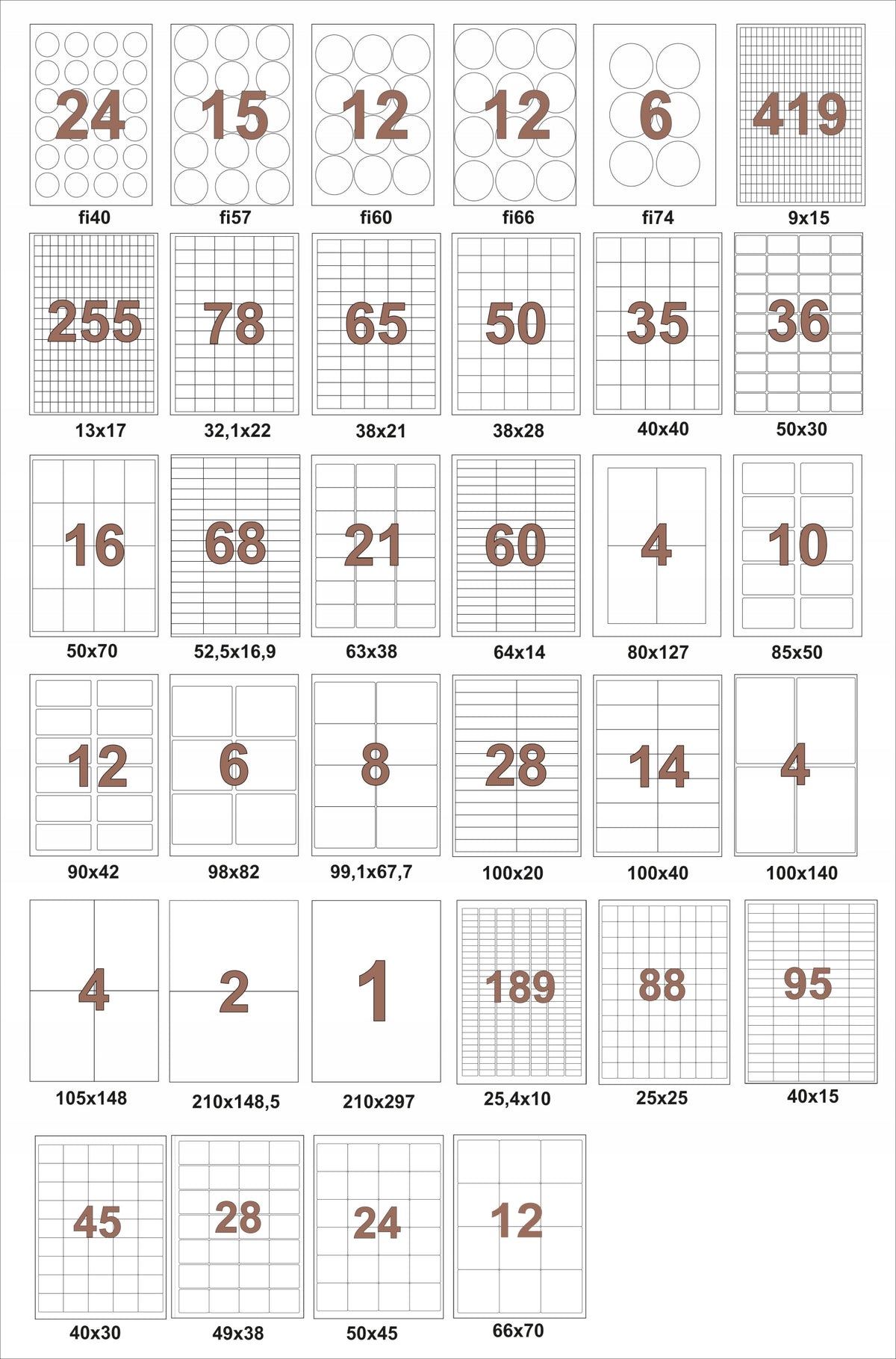 Self Adhesive Labels Stickers A4 50x30mm 100sheets Manufacturer code 3184