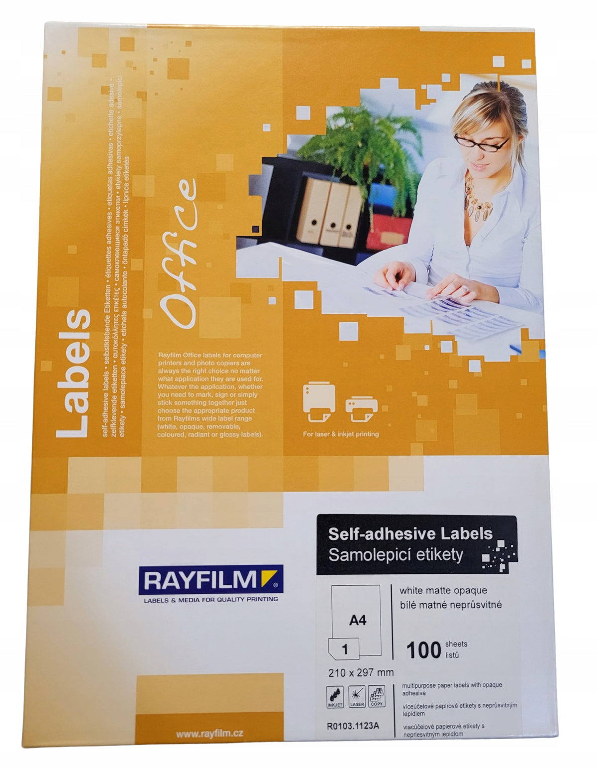 Self Adhesive Labels White Mat DARK GLUE -MASKING A4 -100 Sheets