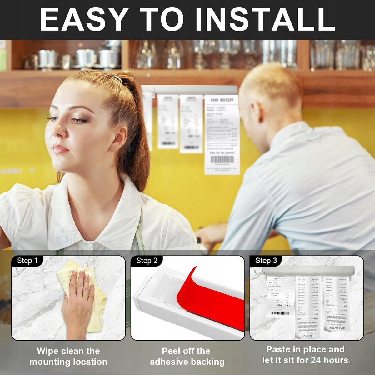 Self Adhesive Order Holder for Restaurant 2 Pack Manufacturer code B0FCXSM6TW