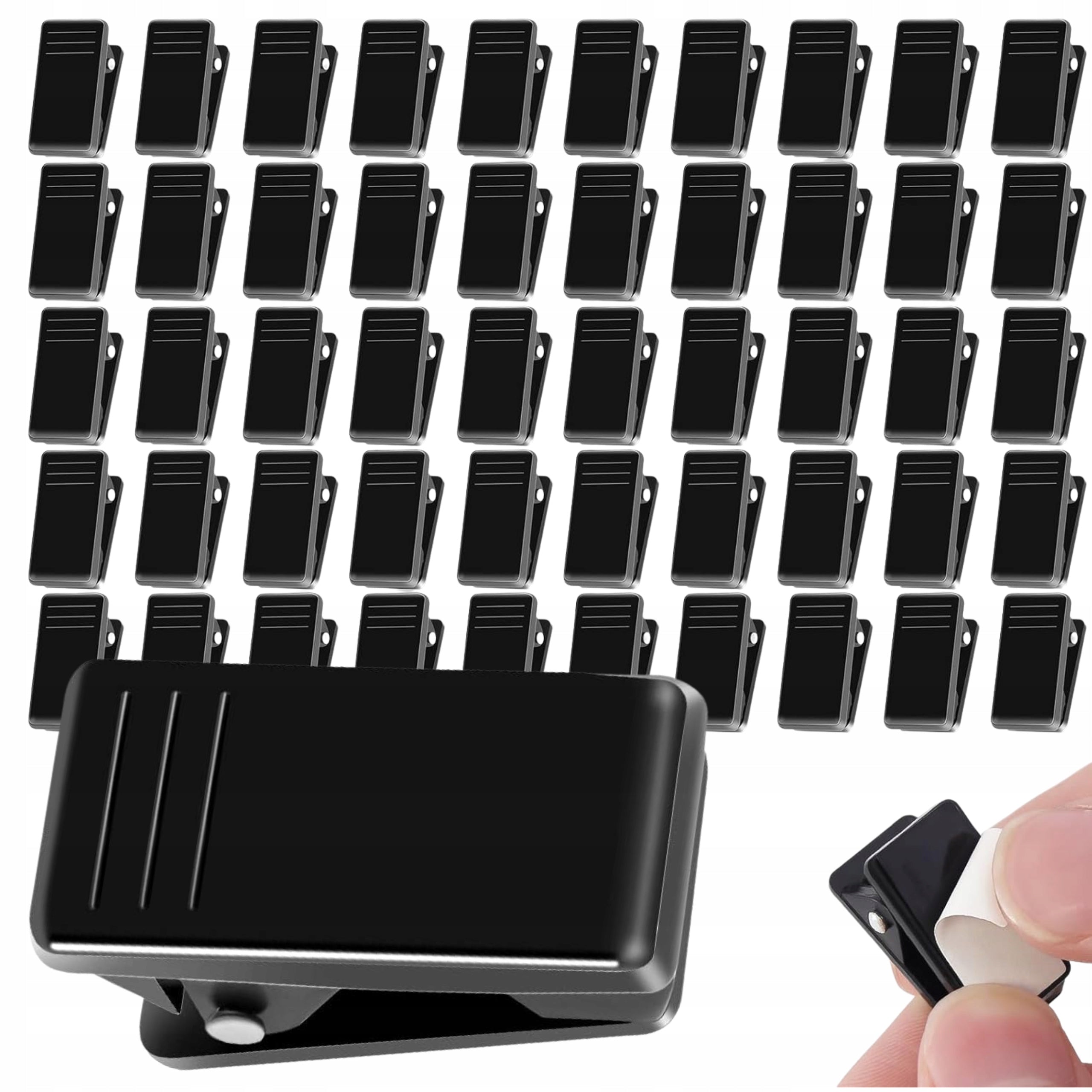 Self Adhesive Spring Clips For Home School Office Set of 50 Pcs Black Packaging status original