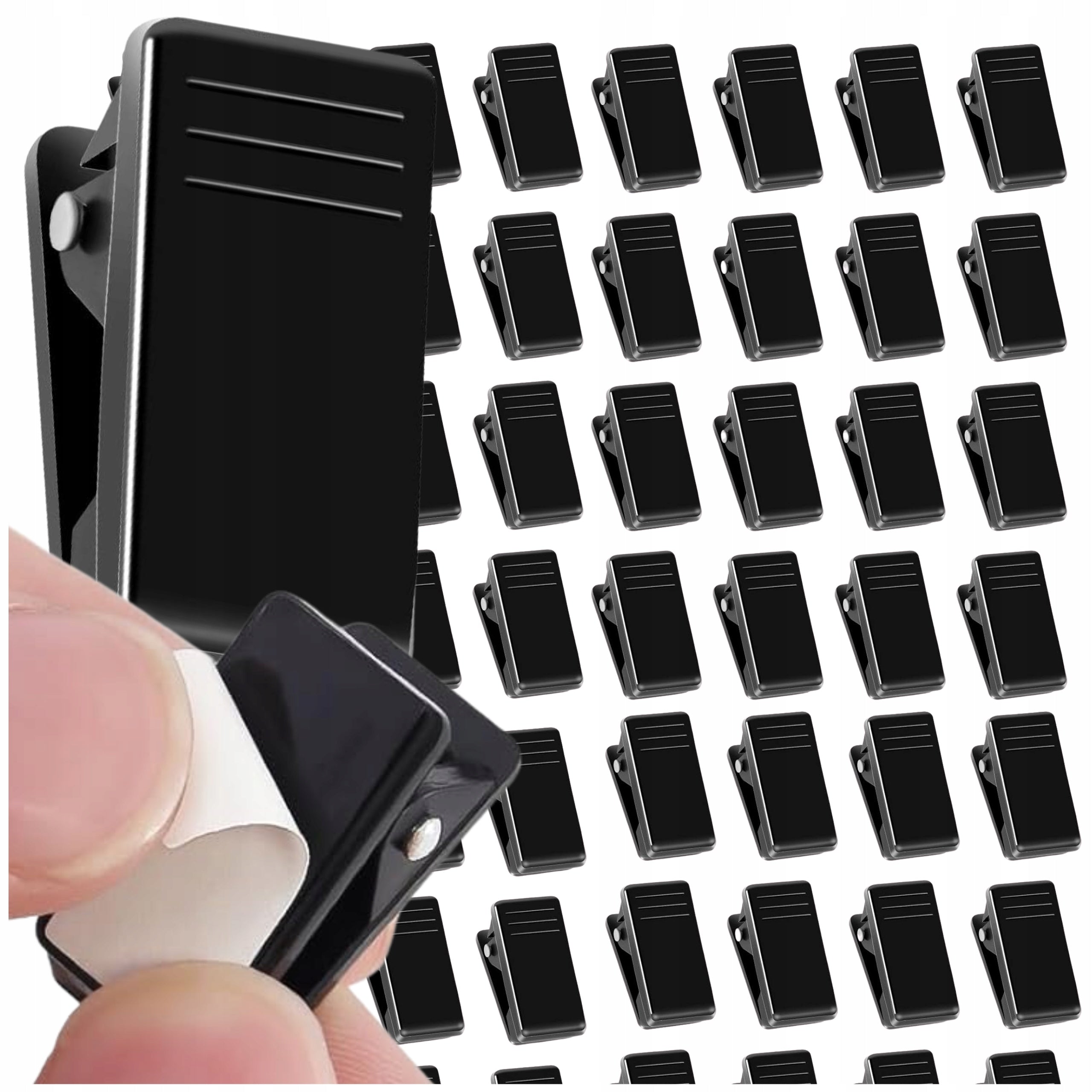 Self Adhesive Spring Clips For Home School Office Set of 50 Pcs Black