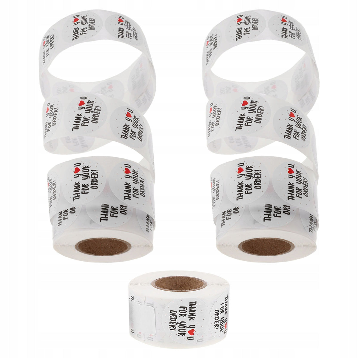 Self-Adhesive Thank You Labels Roll for Small Business and Gift Wrapping