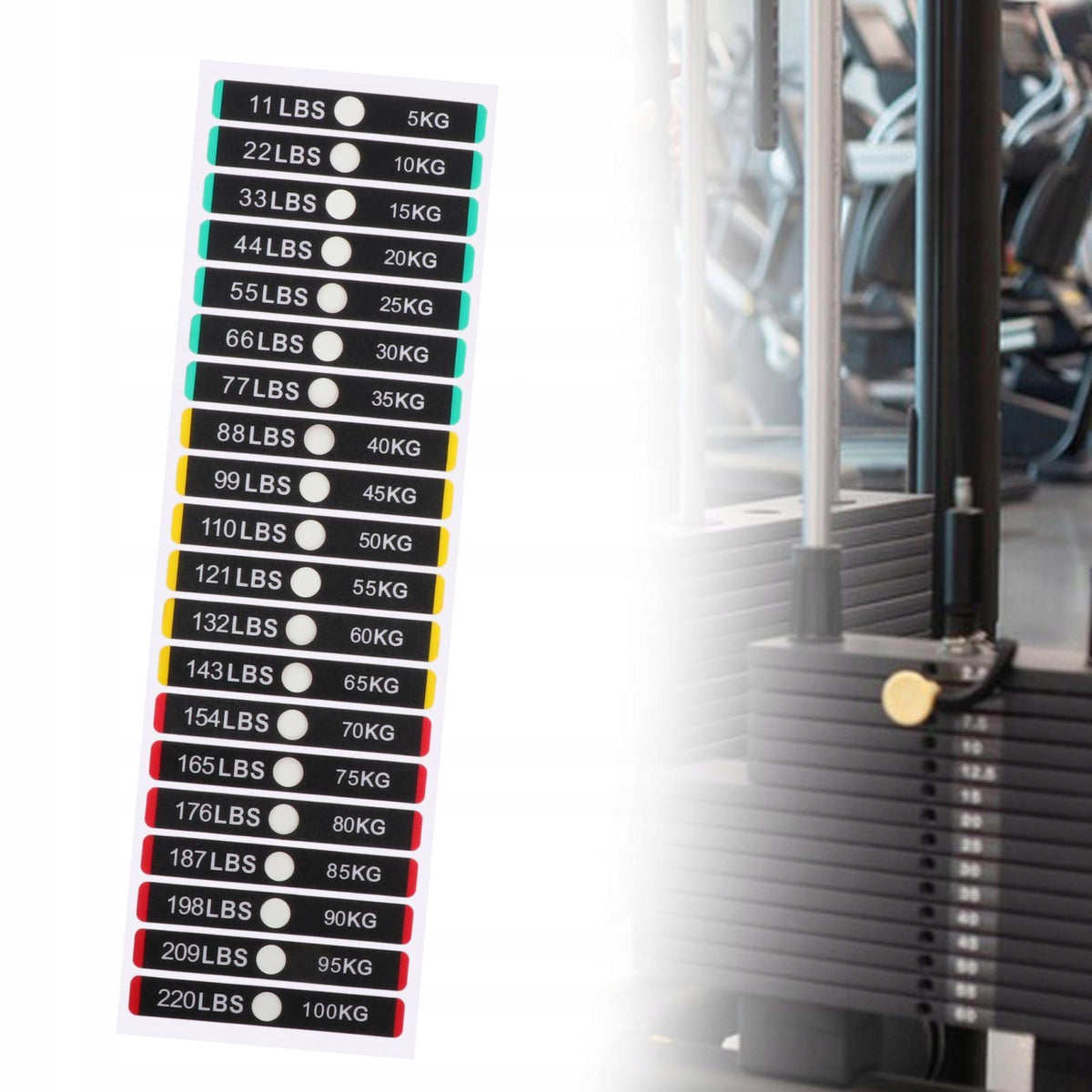 Self Adhesive Weight Stack Labels for Fitness Equipment PP Number Sticker