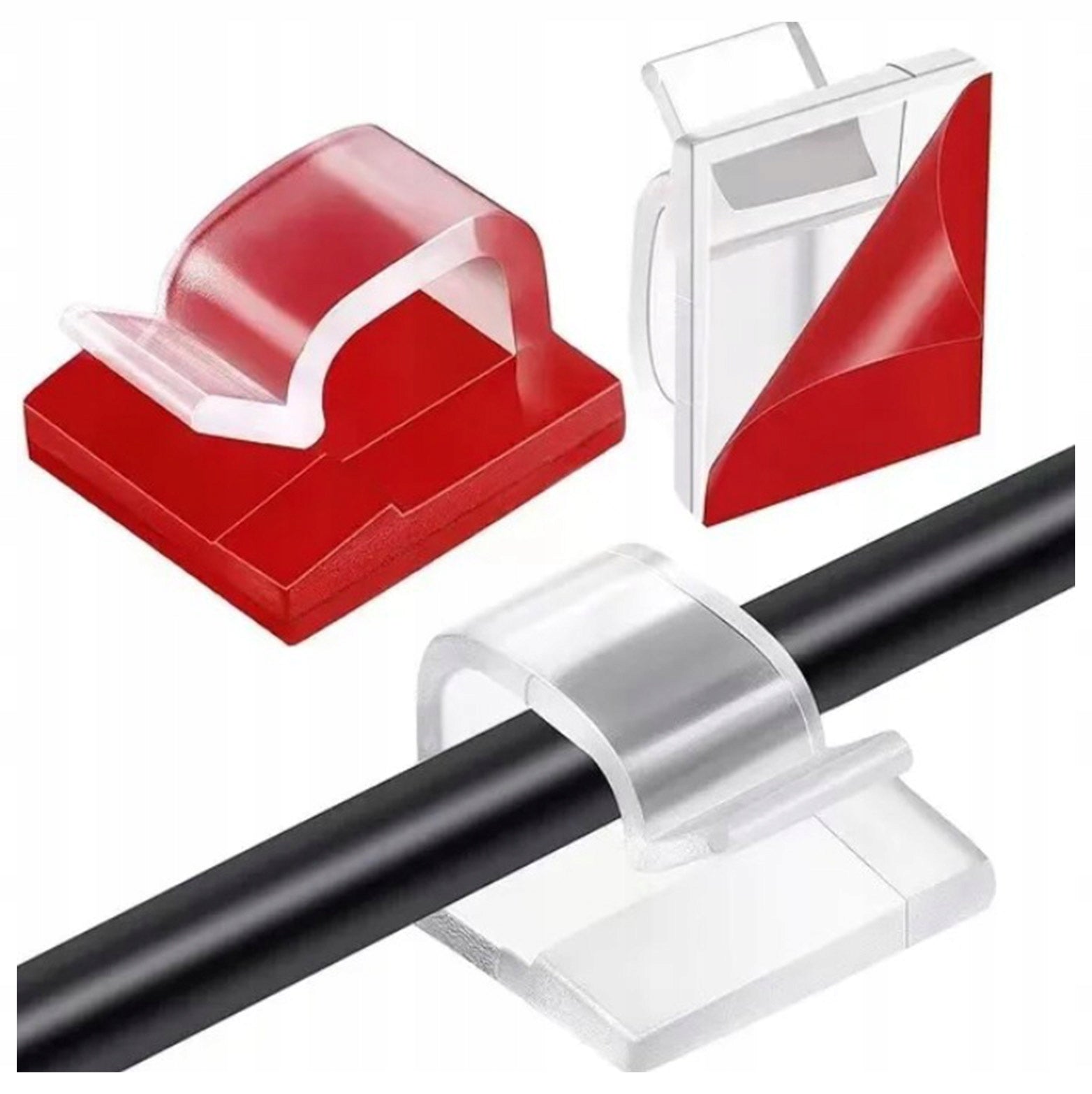 Self-Adhesive Wire Cable Organizer Holder + Tape - Colorless 1pc