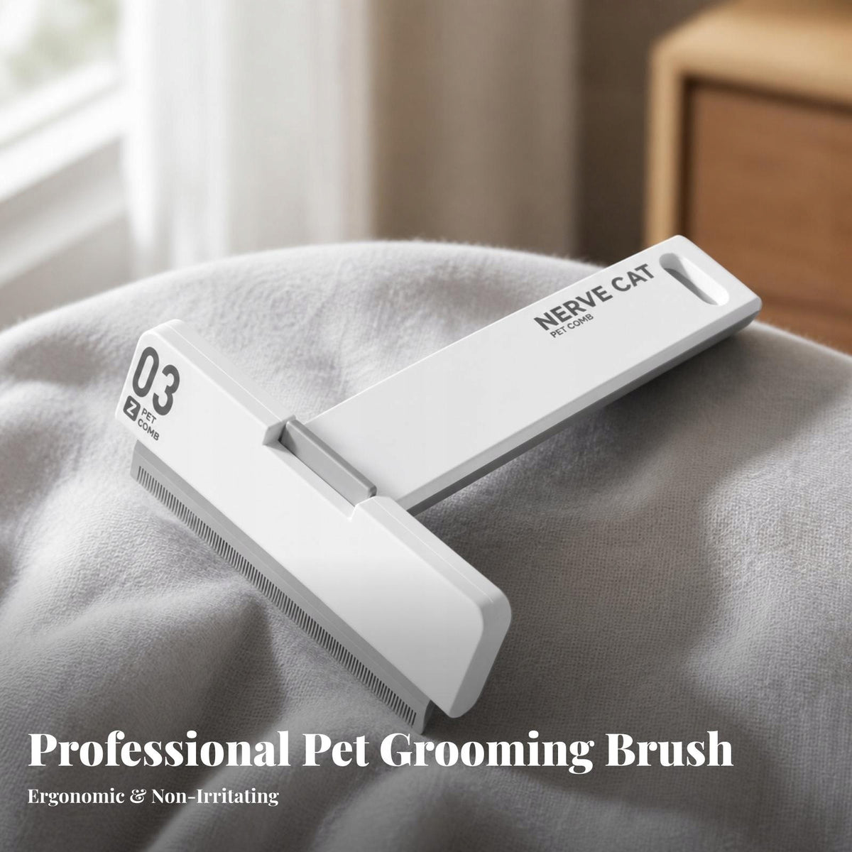Self Cleaning Pet Comb with Hair Release | Easy to Clean, Straight Medium Packaging status original